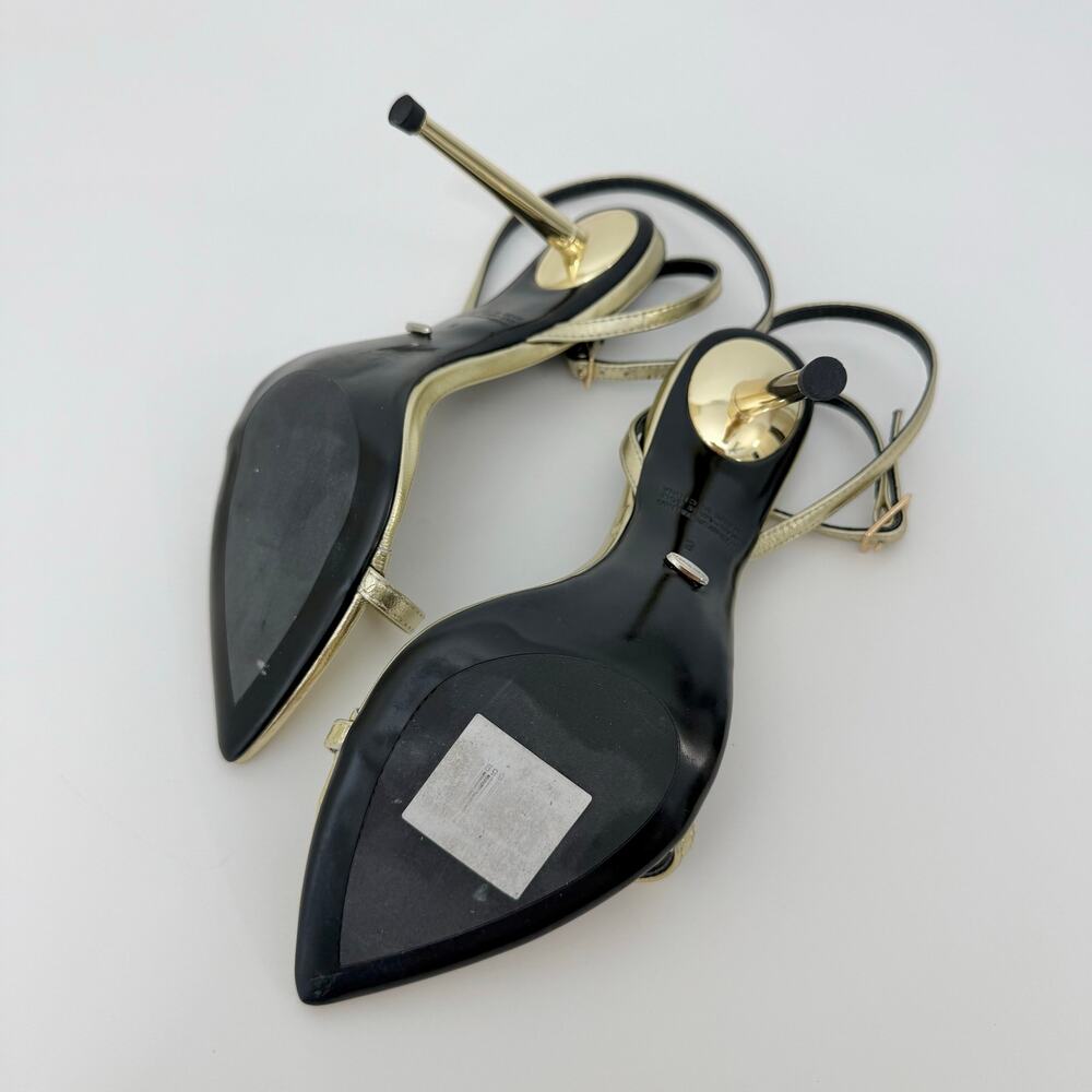 Tony Bianco Myra Sandal Heels Gold Metallic Nappa Leather Size 6 - Picture 9 of 11